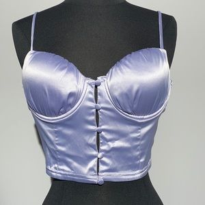 NWT M by Mendocino Purple Crop Top Size: L